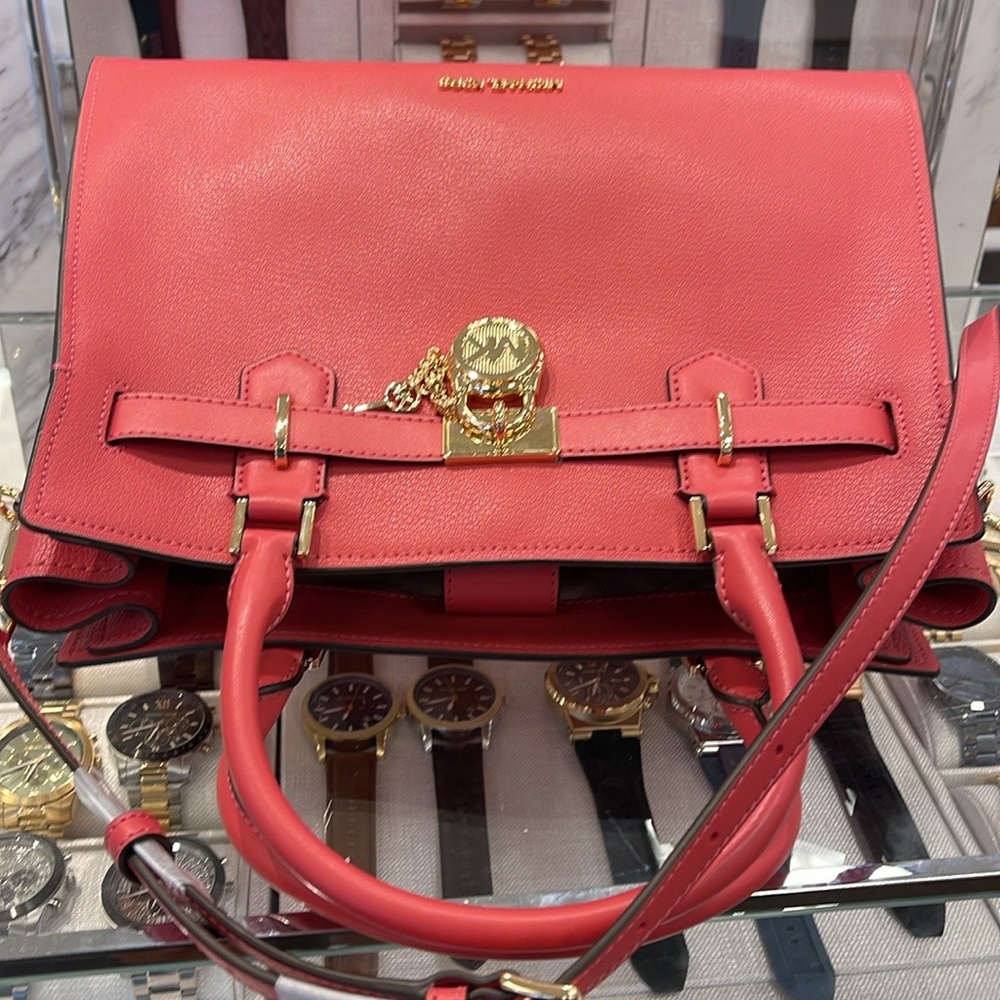 MICHAEL KORS HAMILTON MEDIUM SATCHEL 
 COLOR: LIGHT BERRY SHERBET 
NWT - Picture 10 of 16